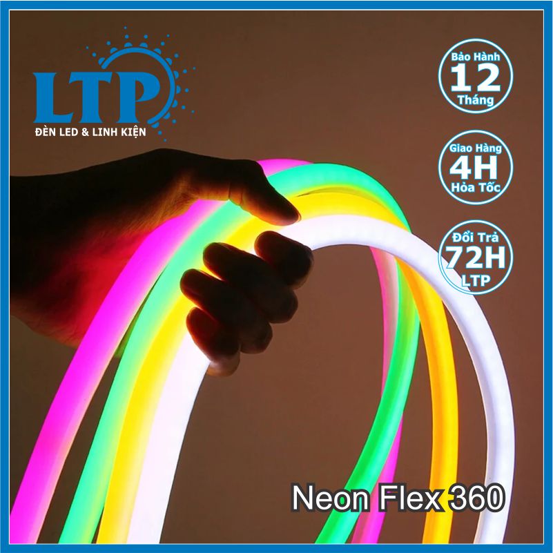Đèn Led Dây Ống Neon Flex 220V 360 - Cuộn 10m 