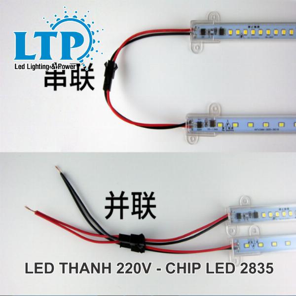 Đèn Led thanh nhôm 220V chip 2835 - Dài 1m