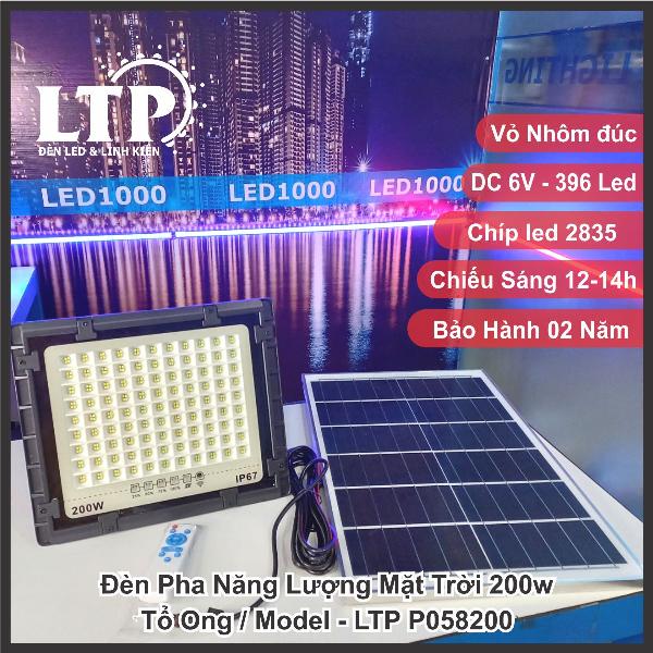 [200w] Đèn Pha Năng Lượng Mặt Trời 200w Tổ Ong - LTP P058200