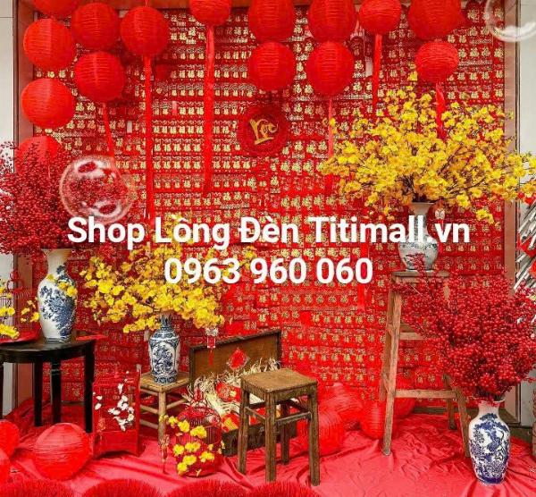 Lồng Đèn Giấy Tròn Đỏ Nhật Bản Trang trí trung thu 15cm/20cm/25cm/30cm